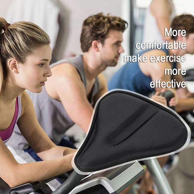 Exercise Bike Seat Cover - Large Wide Foam &amp; Gel Padded Bicycle Saddle Cushion for Women Men Everyone, Bicycle Seat Cover for Exercise Bike Spin Bike Cruiser Bike Indoor Cycling