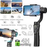 H4 Handheld Gimbal Stabilizer, 3-Axis Motorized Stabilizer with Sport Inception Mode Face Object Tracking, Universal 360 Degree Handheld Anti-shaking Outdoor Live Broadcast Phone Gimbal Stabilizer Stabilizer for Vlog Youtuber Live Video Record