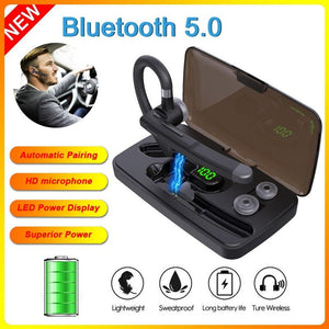 New Bluetooth 5.0 Earphone Ear-hook Business Headphones Wireless Car Bluetooth Headset Stereo Handsfree with Mic for Driving