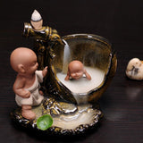 New Ceramic Porcelain Sima Guang Breaking the Vat Backflow Incense Burner Censer Little Monk Sandalwood Agilawood Aroma Furnace IT