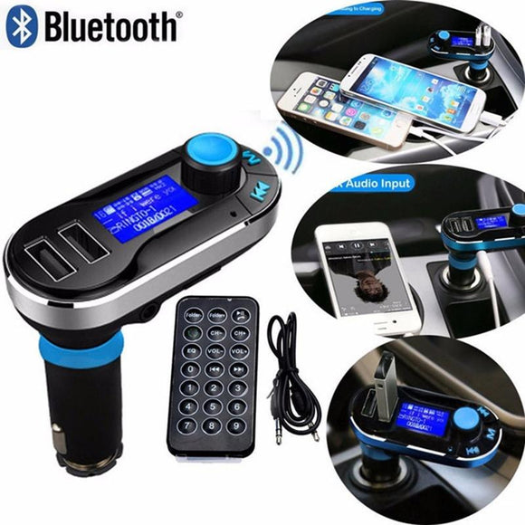 Fashion  LCD Screen Vehicle Dual USB Car Charger Wireless Car Kit with Audio MP3 Player Support TF Card [<lun>]