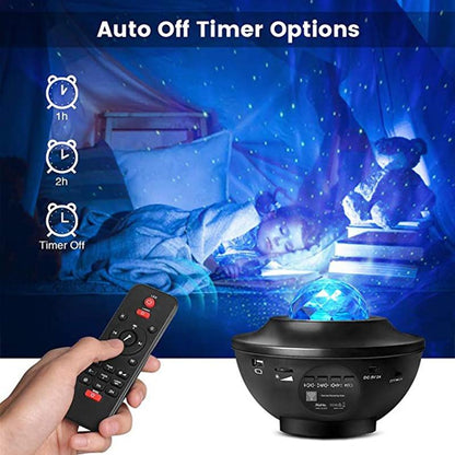 Newest 2 Styles Romantic Star Projector Light USB Voice Control Music Player LED Night Light Projection Lamp Star Light [<lun>]