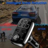 Bluetooth FM Transmitter, Wireless Bluetooth Radio Transmitter Adapter Car Kit with Hand-Free Calling and Dual USB Ports