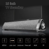 16inch Bluetooth Sound Bar Wired and Wireless Home Theater TV Triangle Speaker Bar with Remote Control,TF Card- Surround SoundBar for TV/PC/Phones/Tablets, 2 X 5W Compact Sound Bar 2.0 Channel