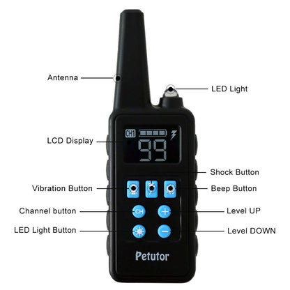 Dog Training Collar with Remote Control 1000 feet - Rechargeable and Upgraded IP67 Waterproof Electric Collar for Large Medium Small Dogs