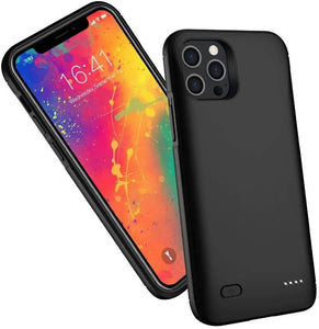 Power Case for iPhone 12mini/12Pro/12/12Pro Max, Protective Charging Case Rechargeable External Battery Pack for iPhone 12 Portable Backup Battery Charger Case, Black
