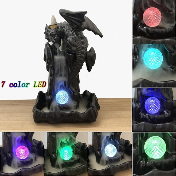 2021 Ceramic Incense Burner for Smoke Backflow Like Water Streaming Down Art Craft Incense Cone Furnace Home Decor w/ 20 Incense Cones