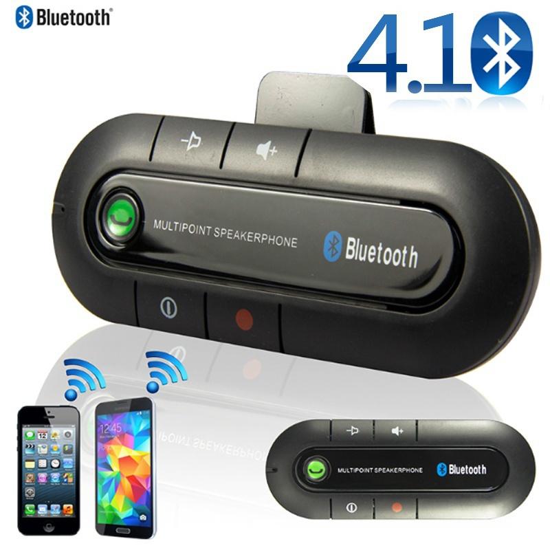 New Bluetooth 4.1 Wireless Handsfree Magnetic Slim Car Kit Speaker Phone Sun Visor Clip (3 Color)