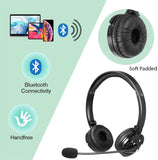 Bluetooth Headphones with Microphone, YAMAY Bluetooth Headset Wireless Headphones on Ear with Noise Cancelling Boom Mic Mute Key Clear Sound, Foldable Headset for Cell Phones PC Tablet Home Office
