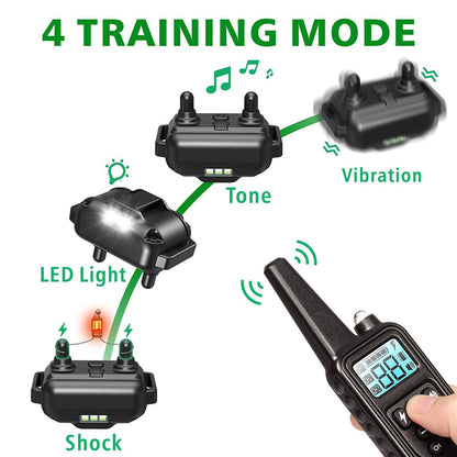 Waterproof Electric 800m Remote Pet Trainer Shock Training Collar for 1 or 2 Dog
