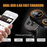 Bluetooth FM Transmitter Car Mp3 Player Wireless In-car Audio Radio Adapter Charger Wireless Dual USB Port Handsfree Call