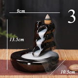 Backflow incense cones Retro Handmade Porcelain Ceramic Backflow Incense Burner Buddhist Decoration Home Aromatherapy