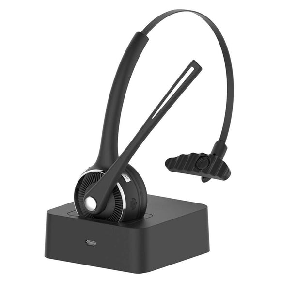 Pro Trucker Bluetooth Headset/Office Wireless Headset, Bluetooth Earpiece Noise Cancelling Headphones with Microphone,Charging Dock,Mute Function for Car Call Center iPhone Android Cell Phones