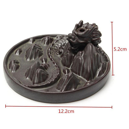 Retro Buddhist Porcelain Incense Holder Backflow Incense Burner Home Fragrance  Artwork