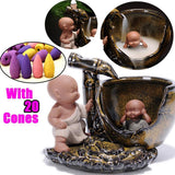 New Ceramic Porcelain Sima Guang Breaking the Vat Backflow Incense Burner Censer Little Monk Sandalwood Agilawood Aroma Furnace IT