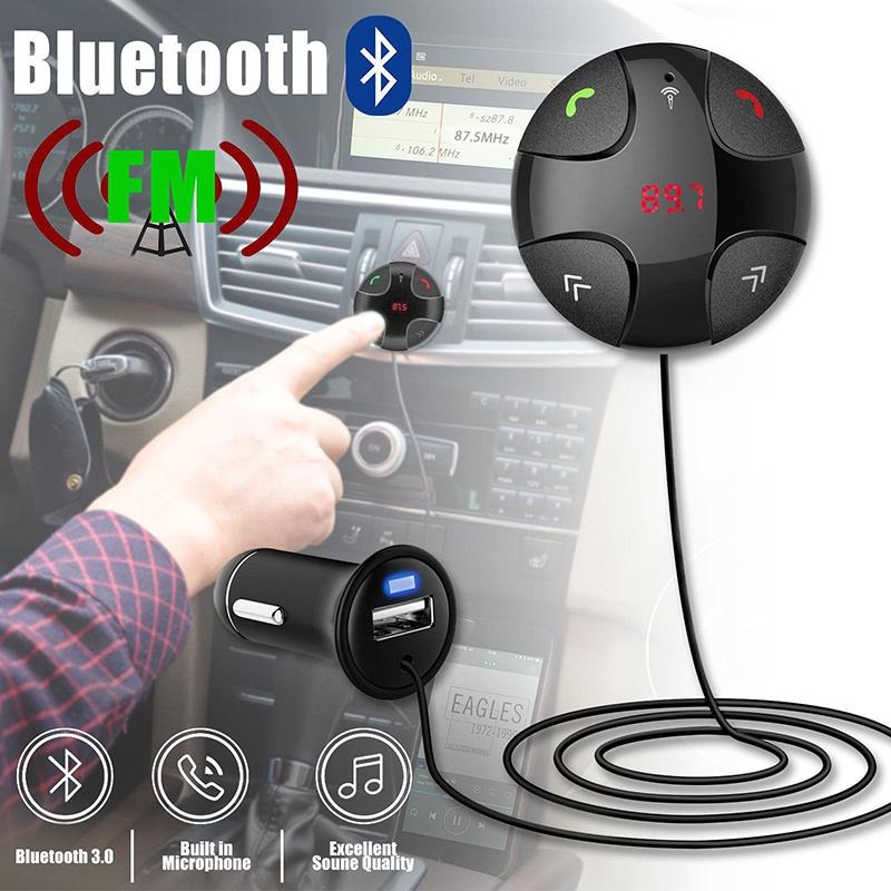 FM Digital Wireless Handsfree Bluetooth 3.0 Car Kit Adapter Charger MP3 Player FM Radio Transmitter In-car Bluetooth Music Receiver for Smartphone Tablet