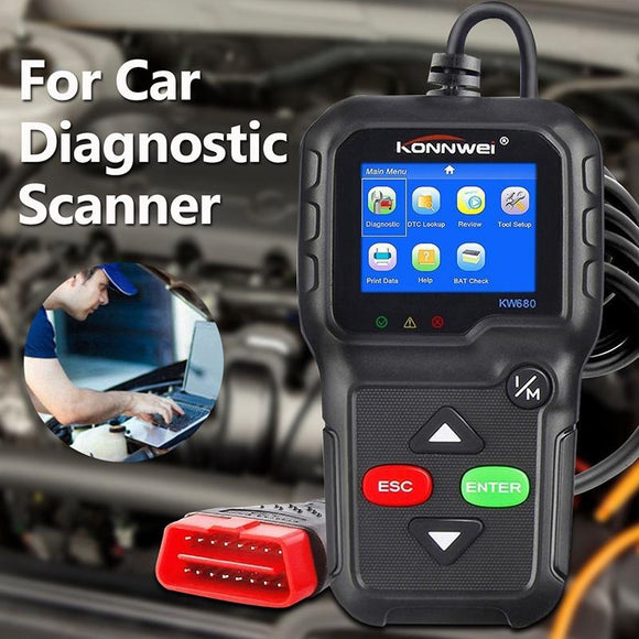 EOBD Functions Car Scan Tool Vehicle Engine Fault Scanners With Extra BAT Check, O2 Sensor, On-board Monitoring Test [<lun>]