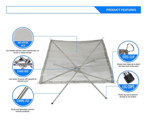Portable Stainless Steel Mesh Outdoor Camping Fire Pit Wood holder and Rack Fire Ring with a Free Carry Bag