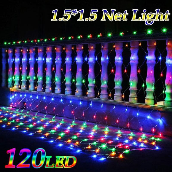 Colorful LED Net Lights Courtyard Waterproof Flashing String Lights Festival Lights Outdoor Led Decoration Lights(US Plug)