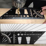 New 45 90 Degree  Accurate Measuring Square Angle Ruler Woodworking Portable Accessories Aluminum Alloy  Multifunctional Marking Gauge EHC [&lt;lun&gt;]