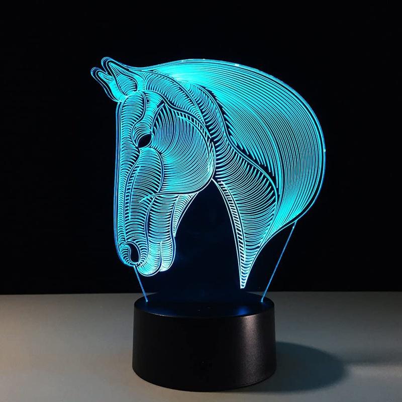 2020  Exquisite Creative 3D Lamp Acrylic Optical Illusion Visual Led Night Light 7 Colors for Home Decor