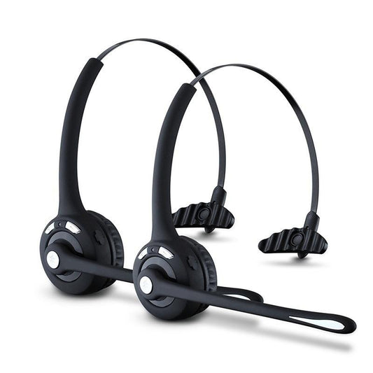 Upgraded Professional Bluetooth Headset Wireless Headphone Black Headband UP To 12 Hours Hands Free For Drivers (Color: Black)