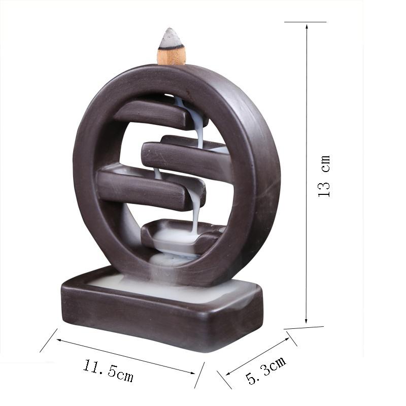 Various back flow incense cone burner Chinese traditional  Handmade Beautiful Scene Ceramic Home Decor  handmade gifts [<lun>]