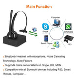 Pro Trucker Bluetooth Headset/Office Wireless Headset, Bluetooth Earpiece Noise Cancelling Headphones with Microphone,Charging Dock,Mute Function for Car Call Center iPhone Android Cell Phones [&lt;lun&gt;]