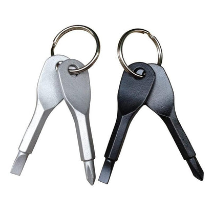 Hot Sale 2 Keys Stainless Keychain Pocket Tool Screwdriver Set EDC Outdoor Multifunction Fashion [<lun>]