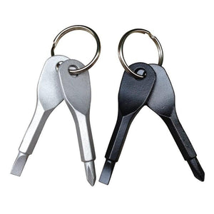 Hot Sale 2 Keys Stainless Keychain Pocket Tool Screwdriver Set EDC Outdoor Multifunction Fashion [&lt;lun&gt;]