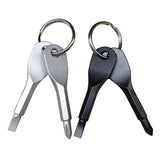 Hot Sale 2 Keys Stainless Keychain Pocket Tool Screwdriver Set EDC Outdoor Multifunction Fashion [&lt;lun&gt;]