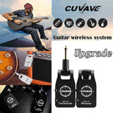 Muslady Guitar System Transmitter &amp; Receiver 2.4G Wireless Built-in Rechargeable Lithium Battery 30M/50M Transmission Range for Electric Guitar Bass (Silver)