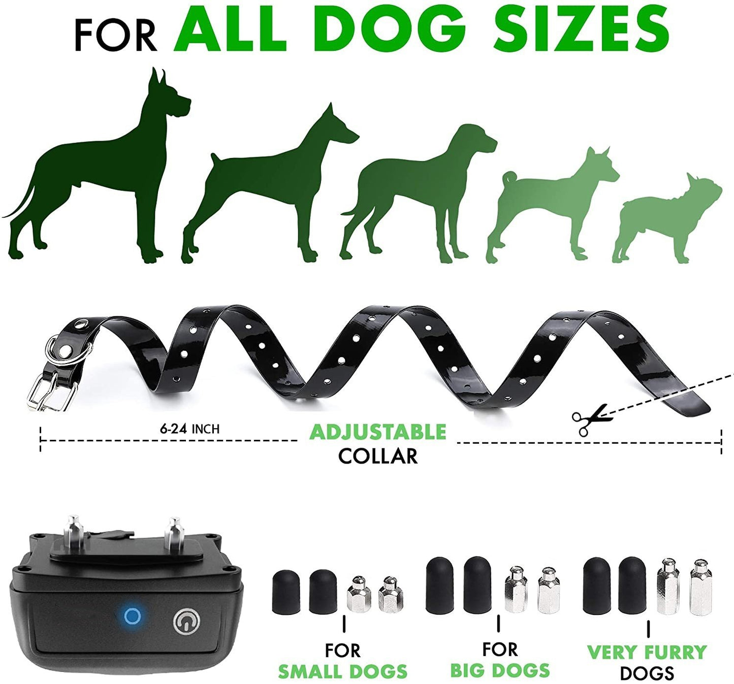 Dog Training Collar with Remote 800ft [Reflective Strap] Waterproof Rechargeable Beep/Vibration/Electric Shock Modes for Small Medium Large Dogs