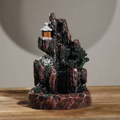 Exquisite Retro Buddhist Porcelain Incense Holder Backflow Incense Burner Home Fragrance  Artwork w/ 20 Incense Cones