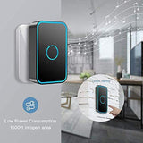 Latest Wireless Doorbell with 2 Receivers, IP55 Waterproof Doorbell, 1500 Feet Range, 5 Volume Levels, 60 Chimes &amp; LED Flash