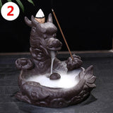 Backflow Ceramic Waterfall Glaze Incense Smoke Cone Burner Holder Home Decor [&lt;lun&gt;]