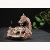 Retro Handmade Ceramic Censer Backflow Incense Burner Home Decor Incense Holder Buddhist Crafts
