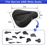 Exercise Bike Seat Cover - Large Wide Foam &amp; Gel Padded Bicycle Saddle Cushion for Women Men Everyone, Bicycle Seat Cover for Exercise Bike Spin Bike Cruiser Bike Indoor Cycling
