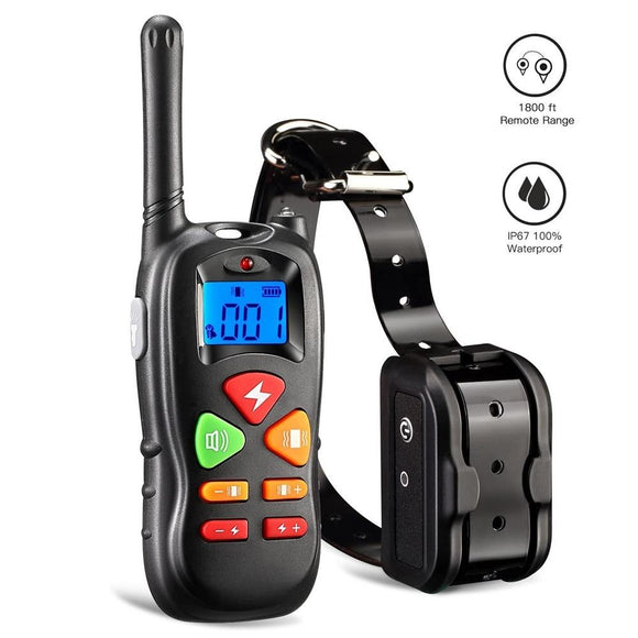 Dog Training Collar with Remote, Waterproof Rechargeable Shock Collar with Beep/Vibration/Shock Fits Small, Medium and Large Dogs