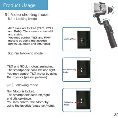 H4 Handheld Gimbal Stabilizer, 3-Axis Motorized Stabilizer with Sport Inception Mode Face Object Tracking, Universal 360 Degree Handheld Anti-shaking Outdoor Live Broadcast Phone Gimbal Stabilizer Stabilizer for Vlog Youtuber Live Video Record