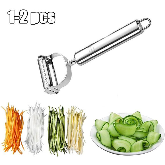 1PC/2PCS High Quality Stainless Steel Potato Cucumber Carrot Grater Julienne Peeler Vegetables Fruit Peeler Double Planing Grater Kitchen Gadget