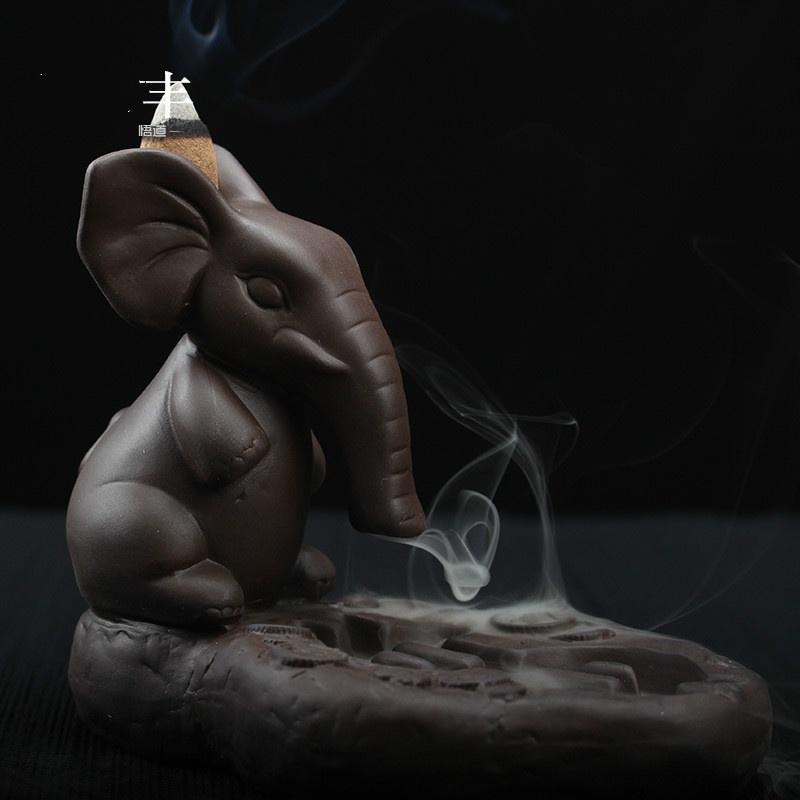 Chinese Characteristic style Ceramic Sculpture  Backflow Waterfall Smoke Incense Burner,Home Decor Meditation Yoga [<lun>]