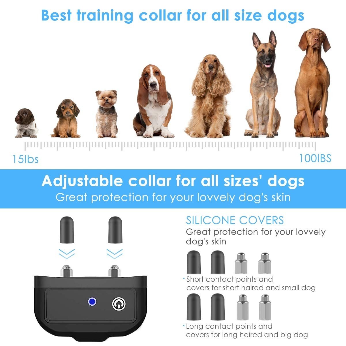 Shock Collar for Dogs, Dog Training Collar, Rechargeable Waterproof 2000ft Control Dog Shock Collar with Remote, Beep Vibration Shock for Small Medium Large Dogs