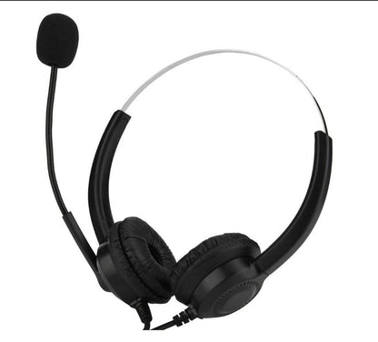 USB Headset with Mic and Mute Option, Wired Headphone for PC, Laptop, Tablet, Computer Headset with Noise Cancelling Microphone, All Day Comfort for Meetings, Call Center, School (Black)
