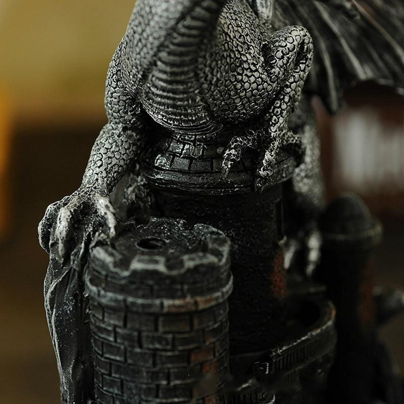 Halloween Skull and Black Dragon Backflow Incense Burners,Ceramic Home Decor  Handmade Gifts [<lun>]