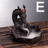Retro Handmade Ceramic Backflow Incense Burner Home Decor Incense Holder Buddhist Crafts +60 Incense Cones