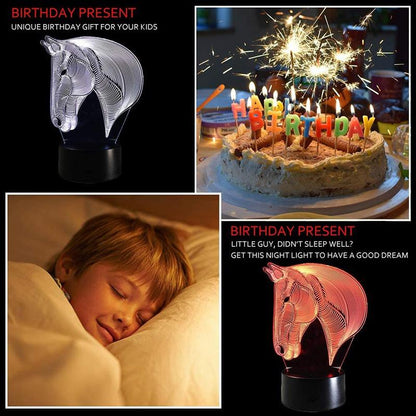 2020  Exquisite Creative 3D Lamp Acrylic Optical Illusion Visual Led Night Light 7 Colors for Home Decor