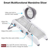 New Mandoline Food Slicer, Stainless Steel Adjustable Vegetable Cutter Manual Kitchen Vegetable Shredder Julienne Chopper for Potato French Fries Fruits Vegetable Salad White [&lt;lun&gt;]