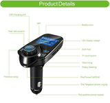 Bluetooth FM Transmitter for Car, Wireless Bluetooth Car Adapter Car Kit with Hand-Free Calling ,Safe Driving with One Key Control [&lt;lun&gt;]