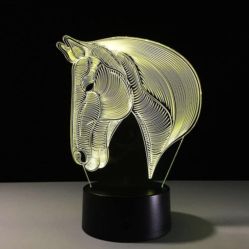 2020  Exquisite Creative 3D Lamp Acrylic Optical Illusion Visual Led Night Light 7 Colors for Home Decor